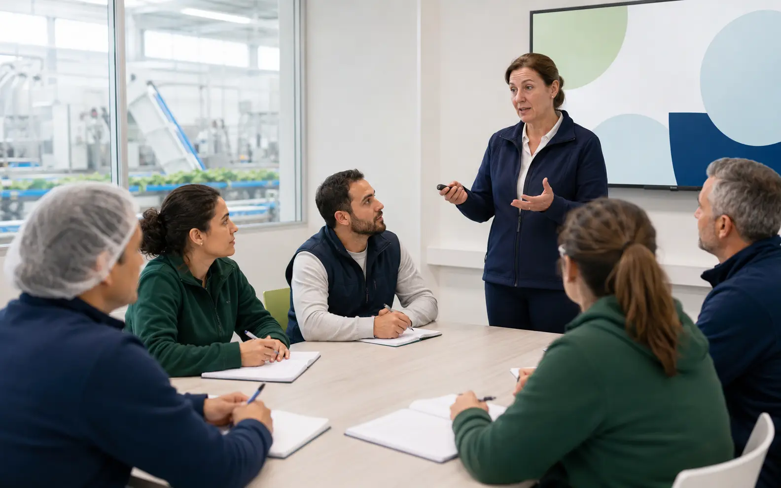 Sesión de formación para personal de una empresa agroalimentaria